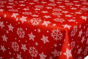 Рождественская скатерть со звездами 140x350