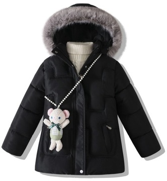 Зимняя куртка #135C8 пуховая утепленная толстым плюшевым мишкой 134/140