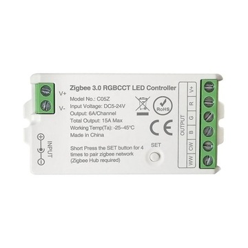 Zigbee 3.0 WiFi RGBCCT светодиодный контроллер для светодиодных лент с поддержкой голоса