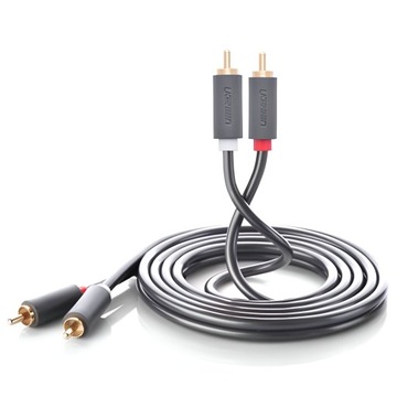 Кабель аудіо кабель штекер 2x RCA до 2xRCA Chinch стерео 5 м позолочений