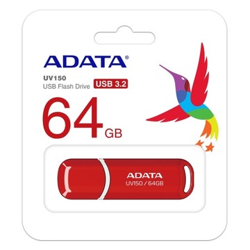 Флешка Adata UV150 64 ГБ USB 3.2 красный