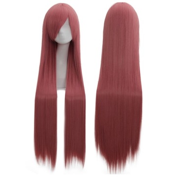 Перука рожева чубчик пряме волосся косплей 100 см