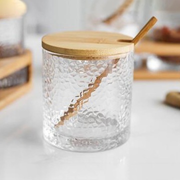Japan Style Spice Jar with Spoon 280ml Glass Seasoning Can Salt Seasoning