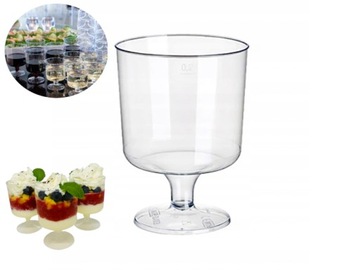 Пластиковые бокалы для вина, десертная чашка 200 мл, 10 шт.