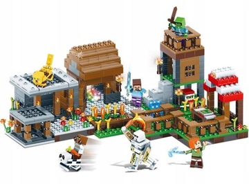 Будівельні блоки Minecraft ферма село 778 елементів 7 фігурки людей голем
