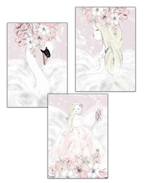Набор лебедь балерина плакат принцесса плакаты для девочки a3