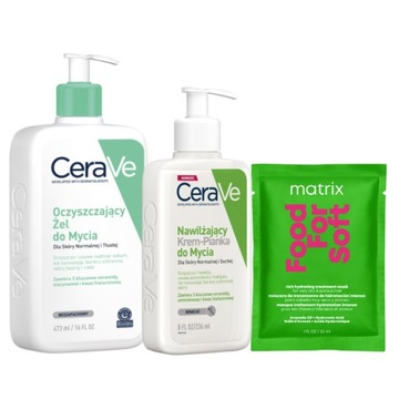 Очищаючий гель CeraVe 473ml, крем-піна для зняття макіяжу 236ml + безкоштовно