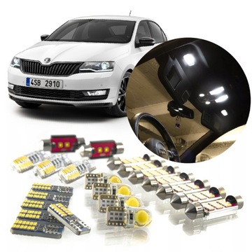 СВЕТОДИОДНЫЕ ЛАМПЫ SKODA RAPID MY16 - КОМПЛЕКТ СВЕТОДИОДНОГО ОСВЕЩЕНИЯ САЛОНА! ВИП