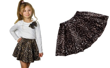 Детская юбка с леопардовым принтом на резинке + бант бесплатно 134/142 9-10 лет