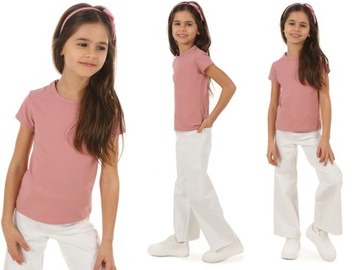 Футболка для дівчинки, футболка, Польський продукт - 146 брудний рожевий