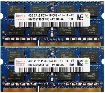 RAM 8GB 2X4GB DDR3 SO-DIMM PC3-12800S 1600MHz