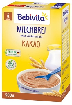 Bebivita молочна манна каша какао 500г з Німеччини