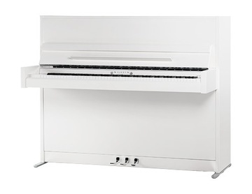 современное пианино Wilhelm Schimmel W114 современный белый глянец + хром
