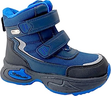 Темно-синие ботинки для мальчиков натуральный мех r 30
