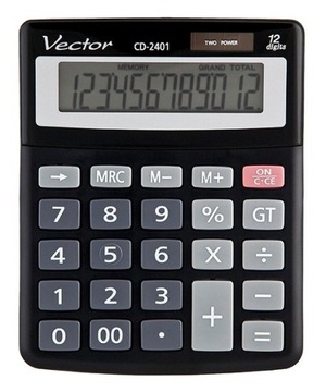 Калькулятор офісний вектор 10. 3x13cm Cd-2401