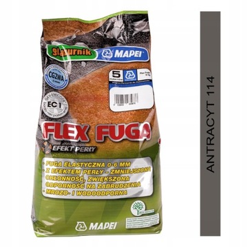 Цементний розчин Flex затирка глазурі 5 кг MAPEI 114 антрацит