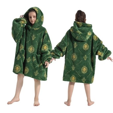 Толстовка одеяло теплый негабаритных пушистый XXL толстый 2in1 зеленый лев детская