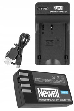NEWELL USB зарядний пристрій + акумулятор для PENTAX D-Li109