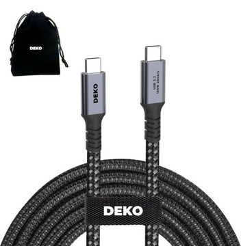2М USB-C USBC USB3.2 Thunderbolt 3 кабель 4K@120 Гц 100 Вт Deko