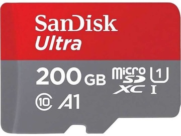 SANDISK 200 ГБ micro SDXC UHS-и A1 ULTRA 100MBS + SD
