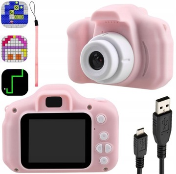 Детская камера розовый цифровой видео игры 1080p
