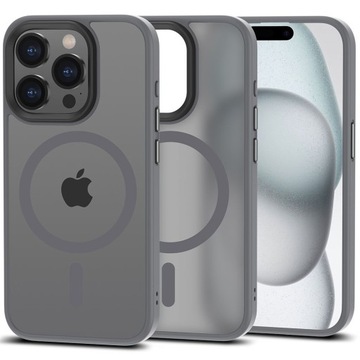 ЧОХОЛ ДЛЯ IPHONE 15 PRO TECH-PROTECT MAGMAT MAGSAFE МАТОВИЙ СІРИЙ