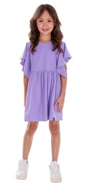 Фиолетовое хлопковое платье с оборками ALL FOR KIDS 128/134