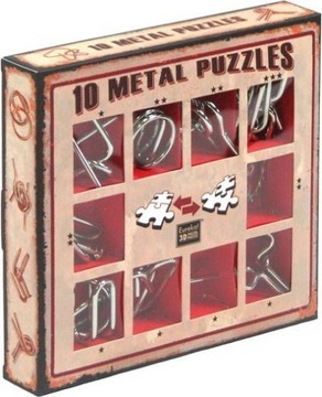 10 металевих головоломок червоний набір металевих головоломок металеві головоломки