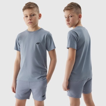 4F ФУТБОЛКА ДЛЯ МАЛЬЧИКОВ, ОДНОТОННАЯ ДЕТСКАЯ ФУТБОЛКА BASIC SS24