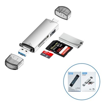 6IN1 кард-ридер USB адаптер USB-C SD MicroSD