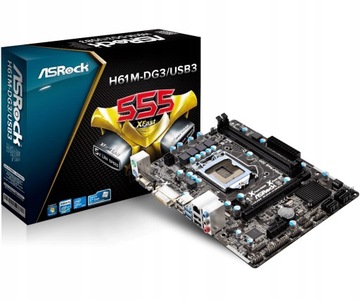 Материнская плата ASRock H61M-DG3 / USB3 + Intel i3-3220 + комплект охлаждения