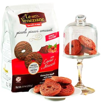 Италия безглютеновое печенье с орехами и какао 250 г Le Veneziane