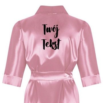 Свадебный халат атласный розовый любая надпись