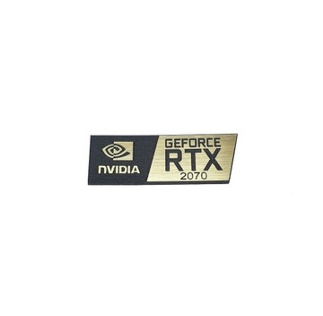 NVIDIA RTX 2070 злотый эмблема наклейка 35x12mm