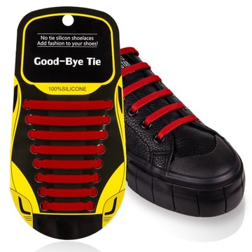 Силиконовые эластичные красные спортивные шнурки