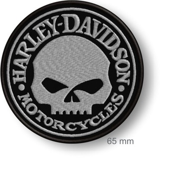 Термо патч HARLEY DAVIDSON череп 65 мм-вишивка