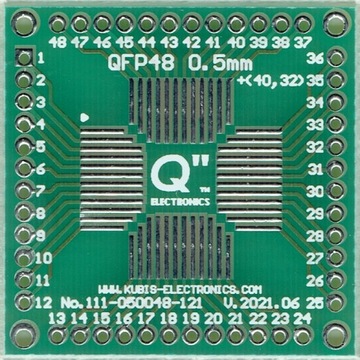 QFP48, LQFP48, TQFP48 0.50 мм для 4 x IDC1x12 (1.27 мм)