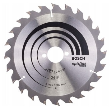 Пиляльний диск Bosch OPTILINE WOOD 24 зубця 190x30
