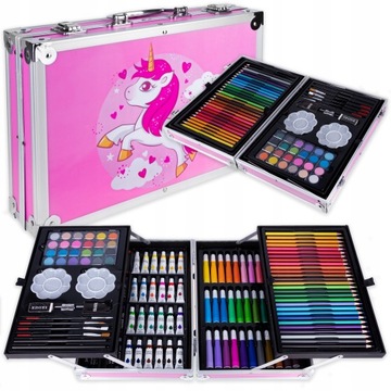 Набір для малювання для дітей дівчаток художній пластиковий чемодан