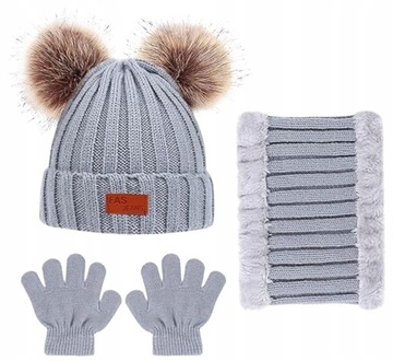 Дитяча шапка зима димохід весна осінь набір рукавички дитини 1,5-3Л