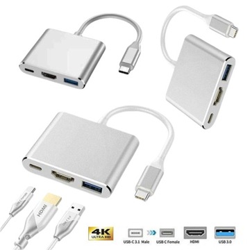Адаптер USB-C для Macbook Multiport HDMI, VGA, USB 3.0, PD USB-C 3.1 4K