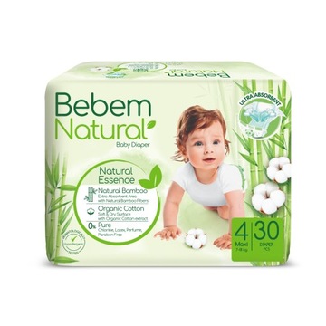 BEBEM NATURAL бамбуковые подгузники MAXI 4 30 шт.