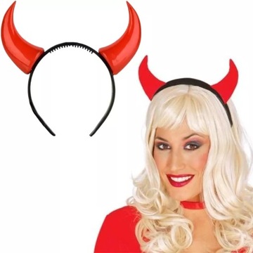 пов'язка для волосся з рогами диявола, червона шапка для Хеллоуїна, унісекс