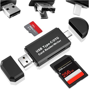 Адаптер для чтения карт памяти SD MicroSD USB Type-C MicroUSB TF