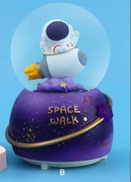 Кришталева Снігова Куля З Музичною Скринькою Астронавта
