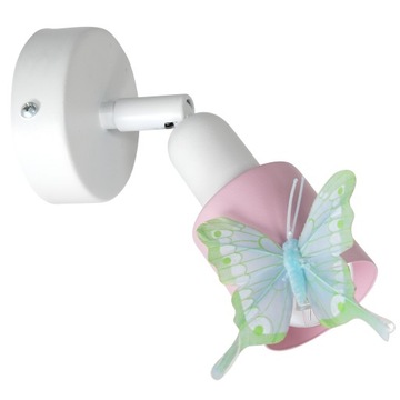Дитяча лампа настінний світильник плафон метелики 1xe14 рожевий