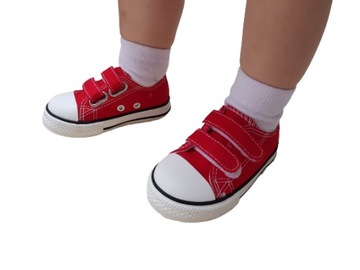 Детские кроссовки красные классические на липучке
