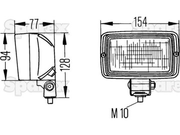 Робоча лампа прямокутна - 12-24V