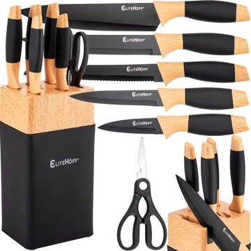 Стильный набор кухонных ножей Точилка ножи ножницы подставка набор 7-el.