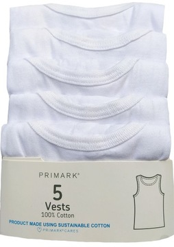 PRIMARK білі майки 5-упаковка 116